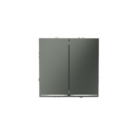 Выключатель встраиваемый Voltum S70 двухклавишный с подсветкой 10А, (титан)