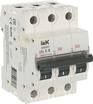 Выключатель автоматический ВА МОД M10N 3П С 8А ARMAT IEK