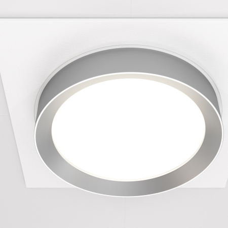 Встраиваемый светильник 1*GX53 15Вт Белый с Серебром IP20 Downlight DL086-GX53-SQ-WS Technical Maytoni