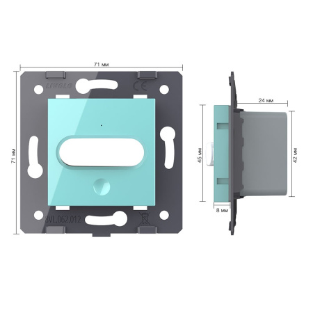 Датчик движения с сенсорным выключателем, цвет зеленый (механизм) Livolo
