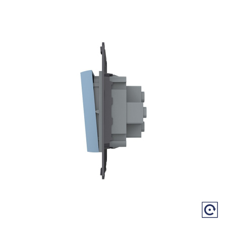 Одноклавишная механическая кнопка (звонок), цвет синий (механизм) Livolo