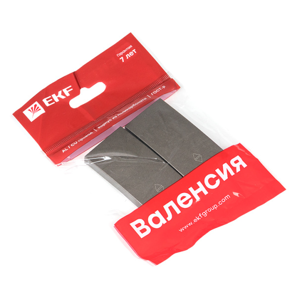 Валенсия Лицевая панель выключателя 2-кл, проходного 10А графит EKF