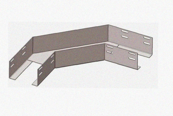 Лоток угловой замковый перфорированный КГЗ 100х80-90 УХЛ1 поворот на 90, горячее цинкование, S1,0