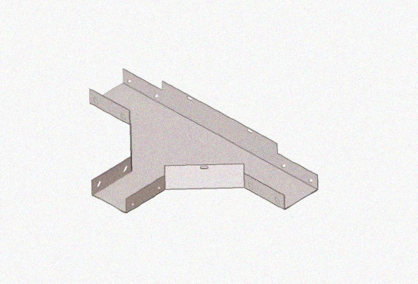 Лоток тройниковый глухой ОТГ 50х25 УТ1,5, горячее цинкование, S1,0