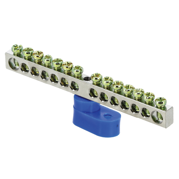 Шина "0" N (6x9мм) 14 отв, цинк синий угловой изолятор PROxima EKF