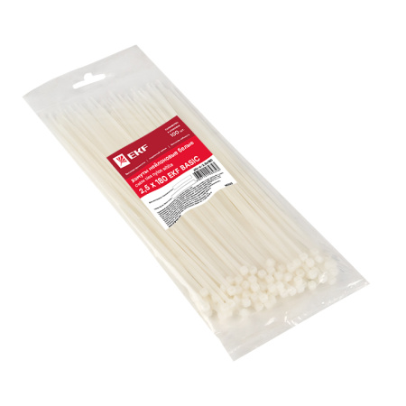 Хомут нейлоновый (2,5х180) (100шт) Basic EKF