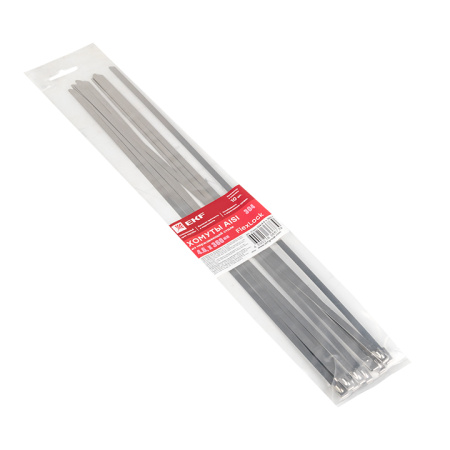 Хомут AISI 304 из нержавеющей стали, 4,6x360 (10 шт) FlexLock PROxima EKF