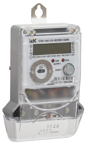 Счетчик электрической энергии однофазный многотарифный STAR 104/1 С3-10(100)Э 4ШИО IEK