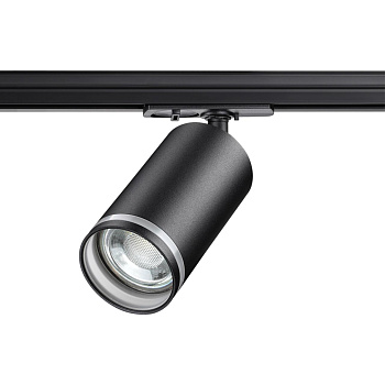 Св-к трековый однофазный двухжильный IP20 GU10 9W 220V ULAR черный NOVOTECH