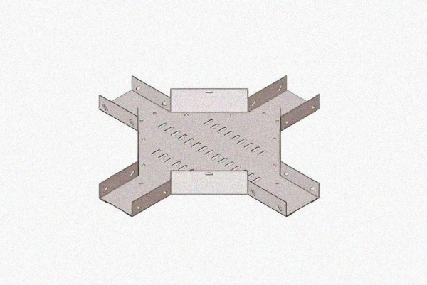 Лоток крестообразный замковый глухой КМЗГ 400х60 УХЛ1, горячее цинкование, S1,5