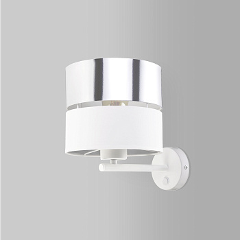 Бра с абажуром 1*E27 60Вт белый IP20 Hilton (4175 Hilton Silver) TK Lighting