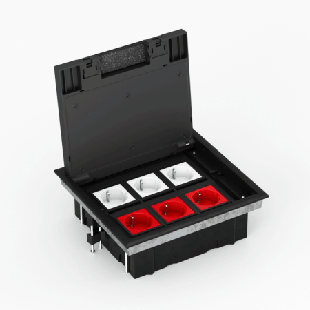 Donel Лючок в пол 12 мод. (6 мод. 45х45 мм.), крышка ABS +гальванизированная стальная вставка