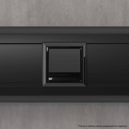 Вывод кабеля модульный "Avanti", "Черный квадрат", 2 модуля DKC