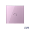 Сенсорный импульсный выключатель сухой контакт 1 клавиша 1 модуль Розовый Livolo