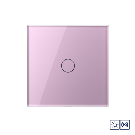 Сенсорный импульсный выключатель сухой контакт 1 клавиша 1 модуль Розовый Livolo