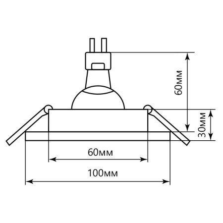 Светильник встраиваемый с белой LED подсветкой Feron CD878 потолочный MR16 G5.3 прозрачный