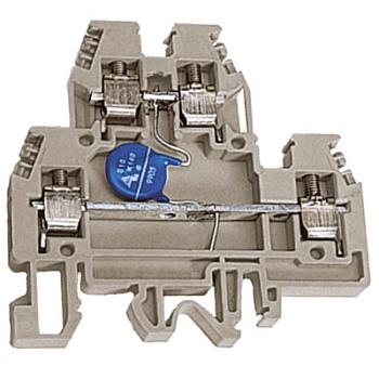 DAS.4/V230GR, 2х уровневый проходной зажим серый 4 кв.мм с варистором между уровнями 230 В DKC