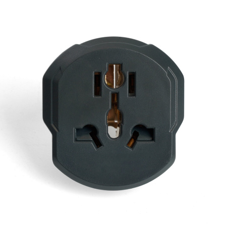 Адаптер-переходник для евровилки с/з, ультраплоский, STEKKER ADP16-06-20, 250В, 16A, IP20, серый/белый