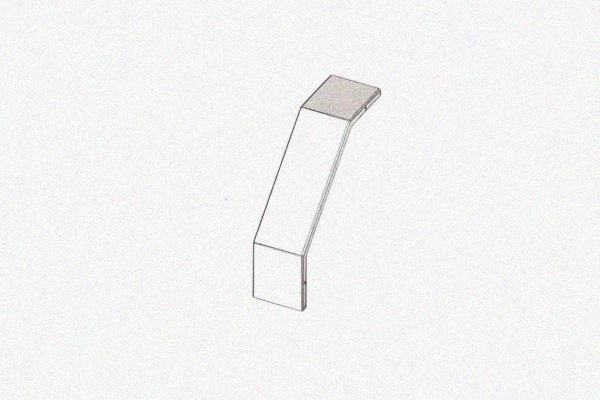 Крышка лотка КЛС 150х60-90 УТ1,5 для поворота трассы вниз на 90, оцинкованный лист, S1,0