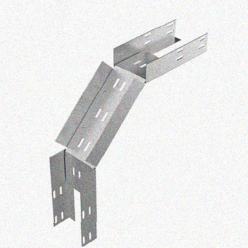 Лоток замковый перфорированный КСЗ 75х65-90 УХЛ1 для поворота трассы вниз на 90, оцинкованный лист S1,5