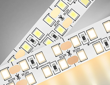 Светодиодная лента двухрядная GS1701 2835 240Led/ 24W m/ 12V IP20 3000K/ 5000*10*1.2mm/ кратность резки 25mm (2 конт.) Ambrella Light