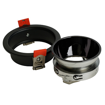 Светильник потолочный встраиваемый, MR16 G5.3, черный + черный хром DL3102 Feron