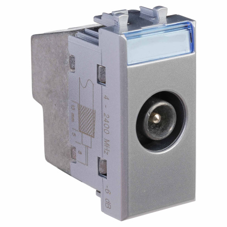 Розетка ТВ проходная "Закаленная сталь" "Avanti", 1 мод DKC