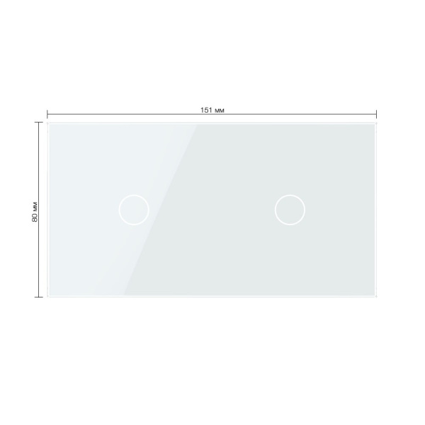 Сенсорный выключатель 2 клавиши (1-1), 2 поста Белый Livolo