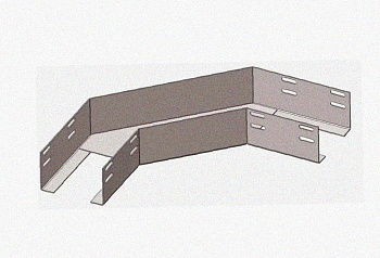 Лоток угловой перфорированный КГ 200х50-90 УХЛ1 поворот на 90, горячее цинкование, S2,0