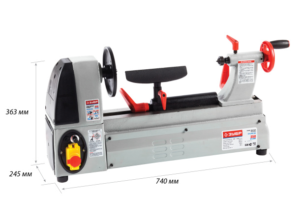 Станок токарный по дереву, ЗСТД-350-330, длина 330 мм, d 250 мм, 500-3500 об/мин, 350 Вт ЗУБР