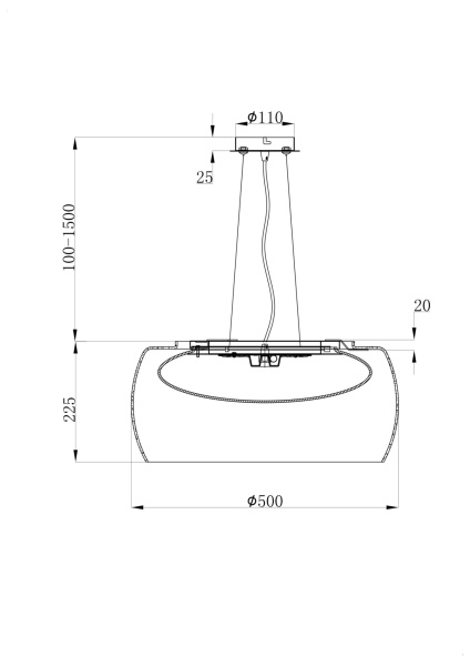 Подвесной светильник 16Вт 3000K Черный IP20 Solen MOD073PL-L16B3K Maytoni
