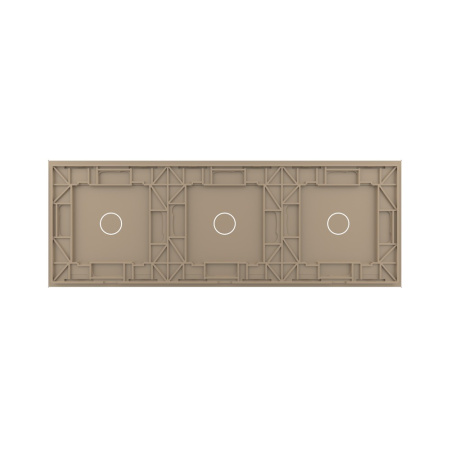 Панель для трех одноклавишных выключателей золотая Livolo