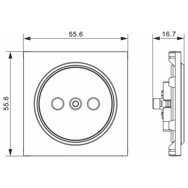 Donel A07 матовый кремовый накладка для розетки без заземления, со шторками 16A 250 В~,серия DB