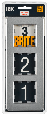 BRITE Рамка 3-мест. РУ-3-1-Бр металл алюм. RE IEK