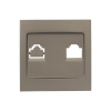 Валенсия Лицевая панель розетки RJ-45 1-местная кашемир EKF