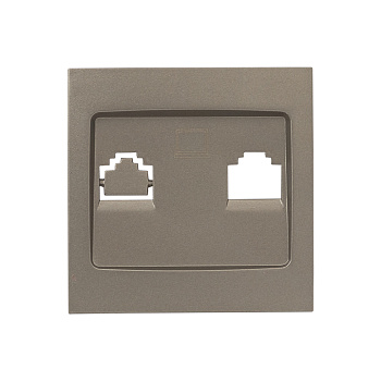 Валенсия Лицевая панель розетки RJ-45 1-местная кашемир EKF