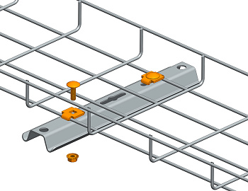 Крепежный комплект проволочного лотка к элементам системы подвесов Промрукав (50 шт/уп) (Винтовой соединитель одинарный ВСО)