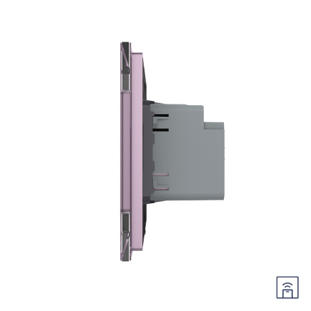 Двухклавишный сенсорный выключатель Module с функцией радиоуправления, цвет розовый Livolo