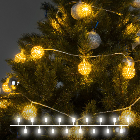 Гирлянда нить с мерцанием 2,8 м IP20 (400-003 золото / теплый белый) Eurosvet