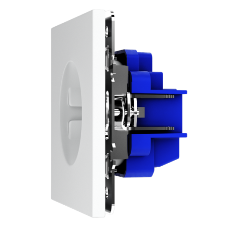 Розетка встраиваемая Voltum S70 с заземлением и защитными шторками, 16А, (белый матовый)