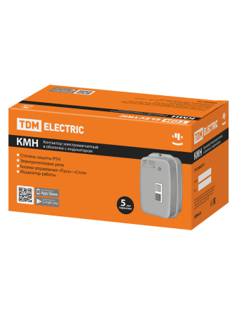 Контактор КМН49562 95А в оболочке с индикатором Ue=380В/АС3 IP54 TDM