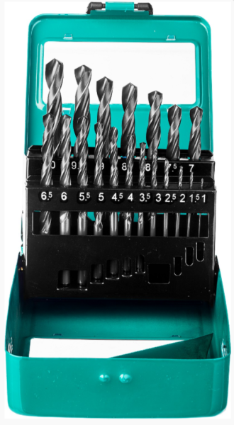 Набор сверл по металлу 19 шт, (1-10 мм), быстрорежущая сталь, класс В, мет.бокс, СИБИН 