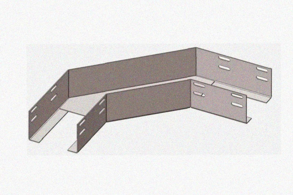 Лоток угловой замковый глухой КГЗГ 300х100-90 УТ1,5 поворот на 90, горячее цинкование S1,0