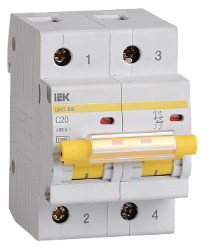 Выключатель автоматический ВА МОД ВА47-100 2П 20А 10кА С IEK