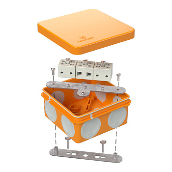 Коробка огнестойкая для о/п двухкомпонентная 60-0210-FR2.5-6 Е15-Е60 (латунь) 80х80х40 Промрукав