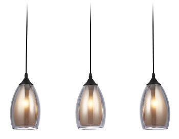 Светильник подвесной TR3537/3 BK/SM/FR черный/дымчатый/белый матовый E27/3 max 40W 640*120*820 Ambrella Light