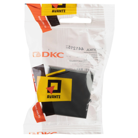 Кнопка одноклавишная модульная, "Avanti", "Черный матовый", 2 модуля DKC