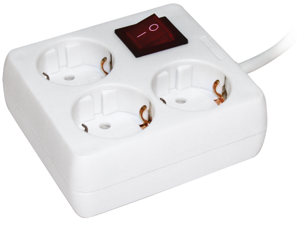 Удлинитель У-С03К-выкл. 3 места 2P+PE/3м 3х1мм2 16А/250В IEK