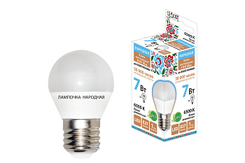 Лампа светодиодная FG45-7 Вт-230 В-6500 К–E27 Народная TDM