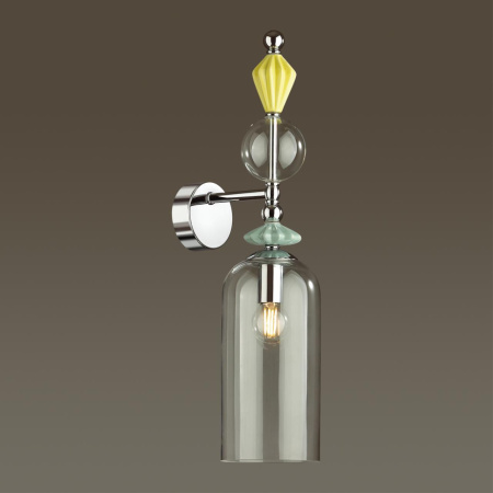Бра E14 1*40W 4893/1WA BIZET хром/раноцветн./керамика/стекло ODEON LIGHT